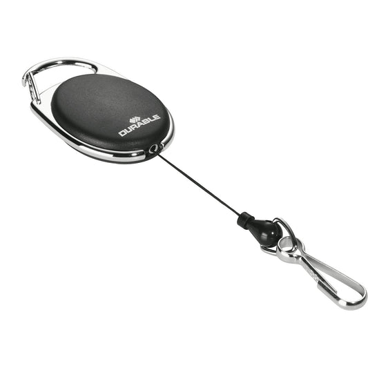 YOYO STYLE ID badge holder, with snap hook fastener, pack of 20, black.