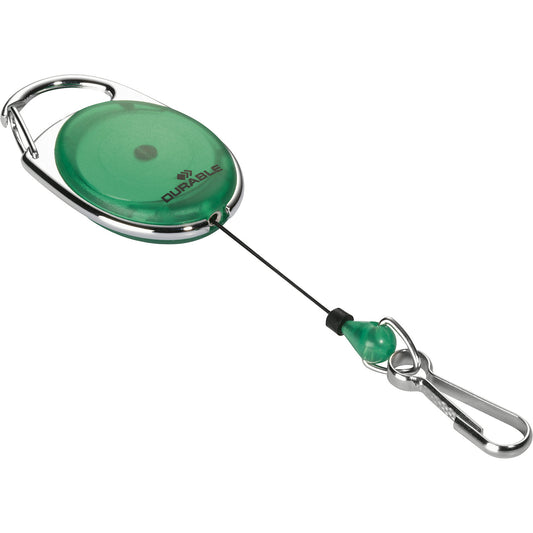 YOYO STYLE ID badge holder, with snap hook fastener, pack of 20, green.