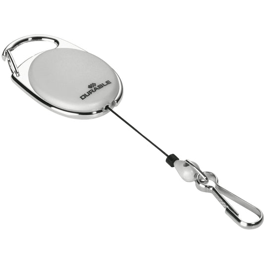 YOYO STYLE ID badge holder, with snap hook fastener, pack of 20, grey.