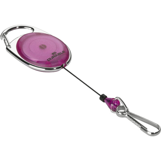 YOYO STYLE ID badge holder, with snap hook fastener, pack of 20, purple.