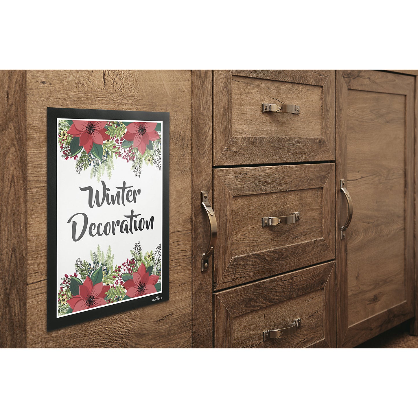 DURAFRAME® WALLPAPER display frame, for sensitive surfaces, e.g. wallpaper, for A4 format, black, pack of 5.