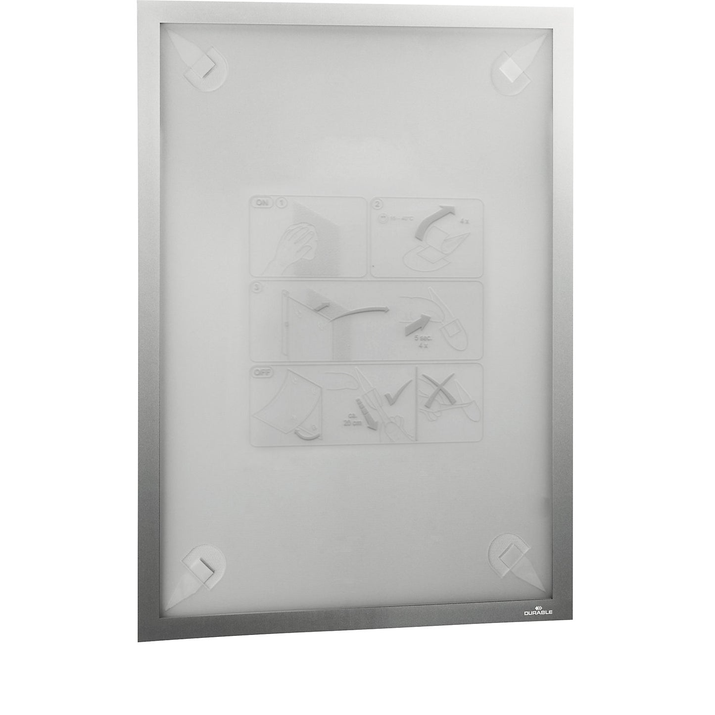 DURAFRAME® WALLPAPER display frame, for sensitive surfaces, e.g. wallpaper, for A3 format, silver, pack of 3.
