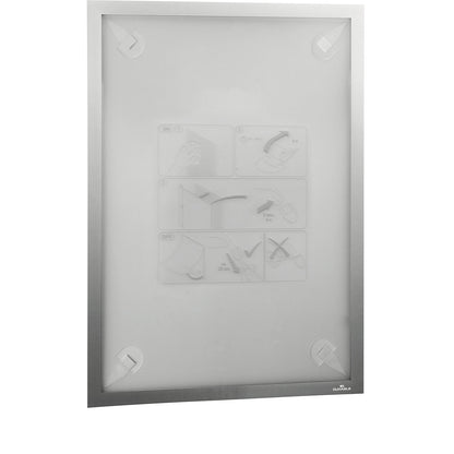 DURAFRAME® WALLPAPER display frame, for sensitive surfaces, e.g. wallpaper, for A3 format, silver, pack of 3.