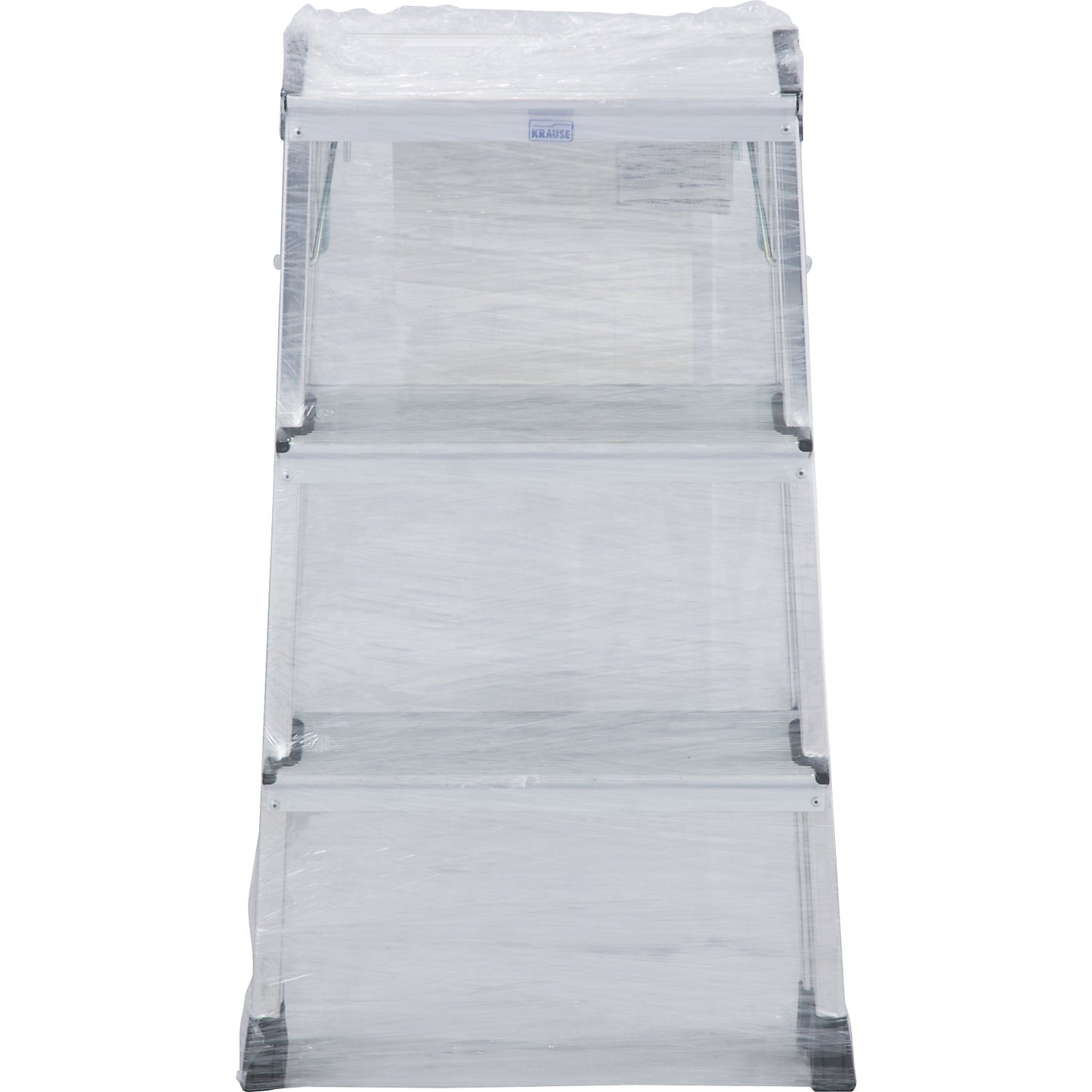 Aluminium folding step, with castors, 2 x 3 steps, aluminium silver.