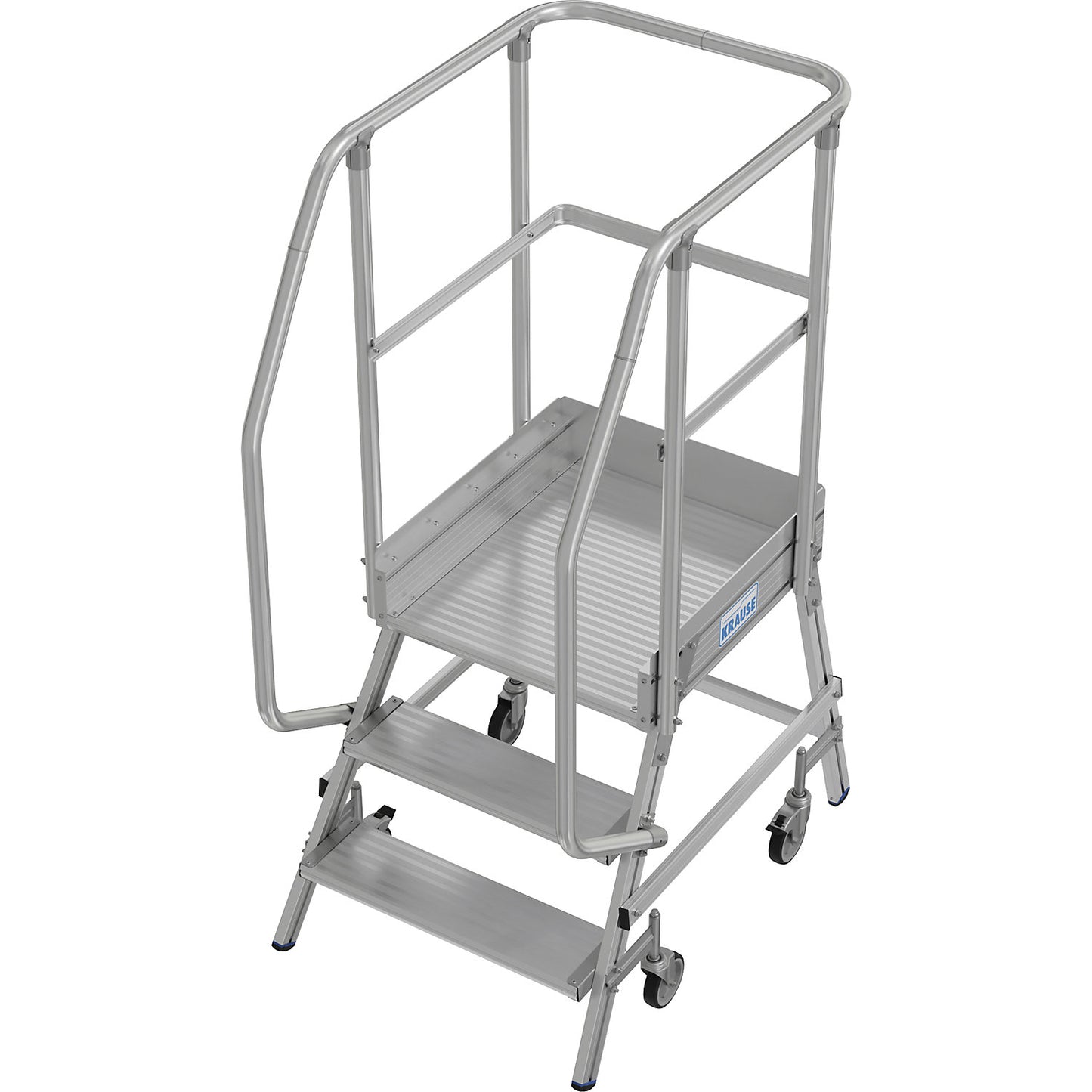 Mobile safety steps, single sided access, foot rail, 3 steps.