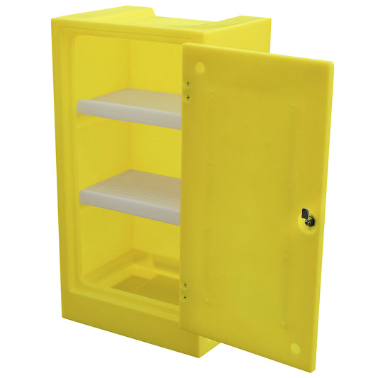 Environmental cupboard made of PE, collection capacity 30 l, 2 PE shelves, HxWxD 990 x 534 x 420 mm.