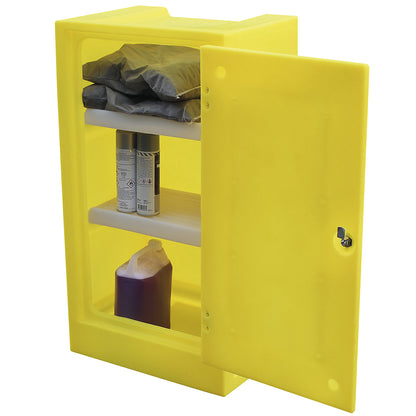 Environmental cupboard made of PE, collection capacity 30 l, 2 PE shelves, HxWxD 990 x 534 x 420 mm.