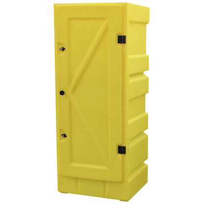 Environmental cupboard made of PE, collection capacity 70 l, 3 PE tray shelves, HxWxD 1650 x 650 x 570 mm.