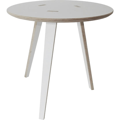 RUND side table, birch multiplex, coated in white, HxØ 500 x 500 mm.