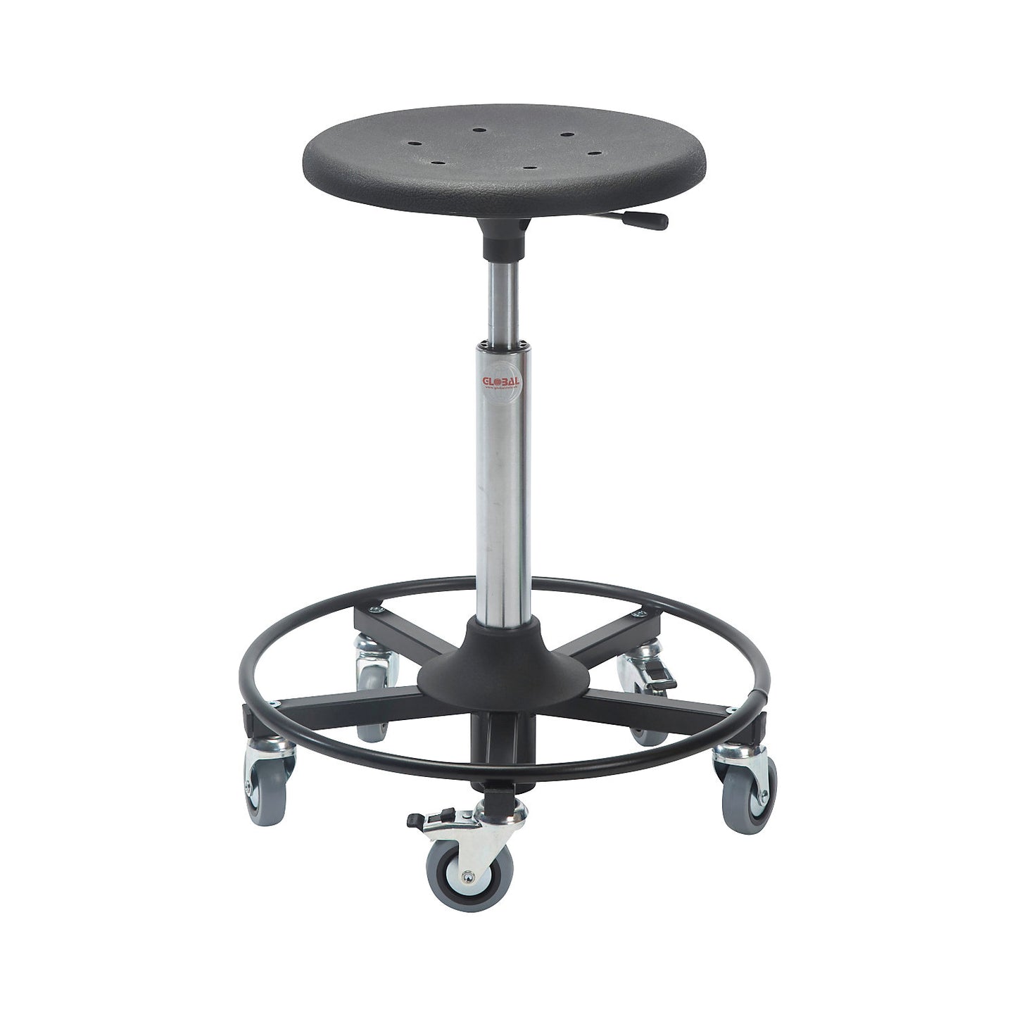 Workshop stool, with foot ring, seat height 470 - 660 mm.