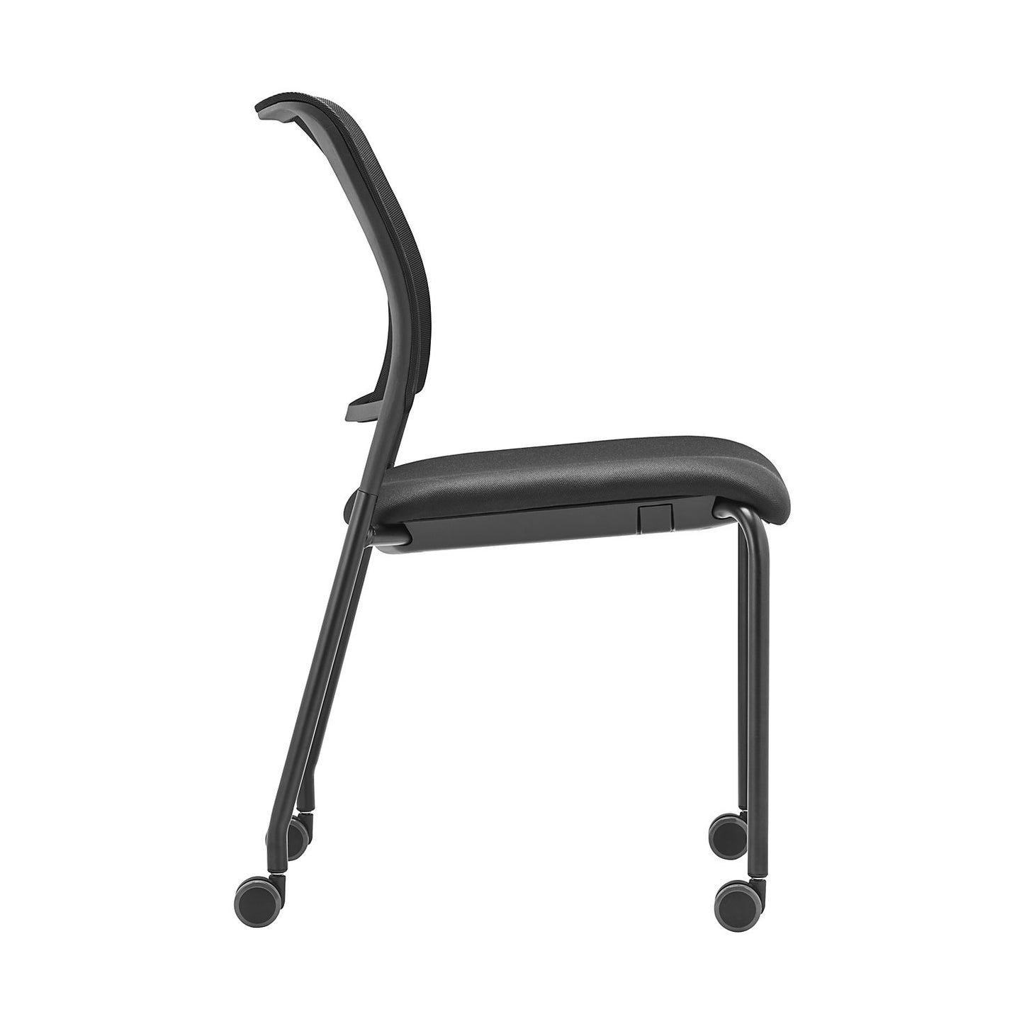 TO-SYNC meet meeting room chair, with mesh back rest, pack of 4, black, with castors.