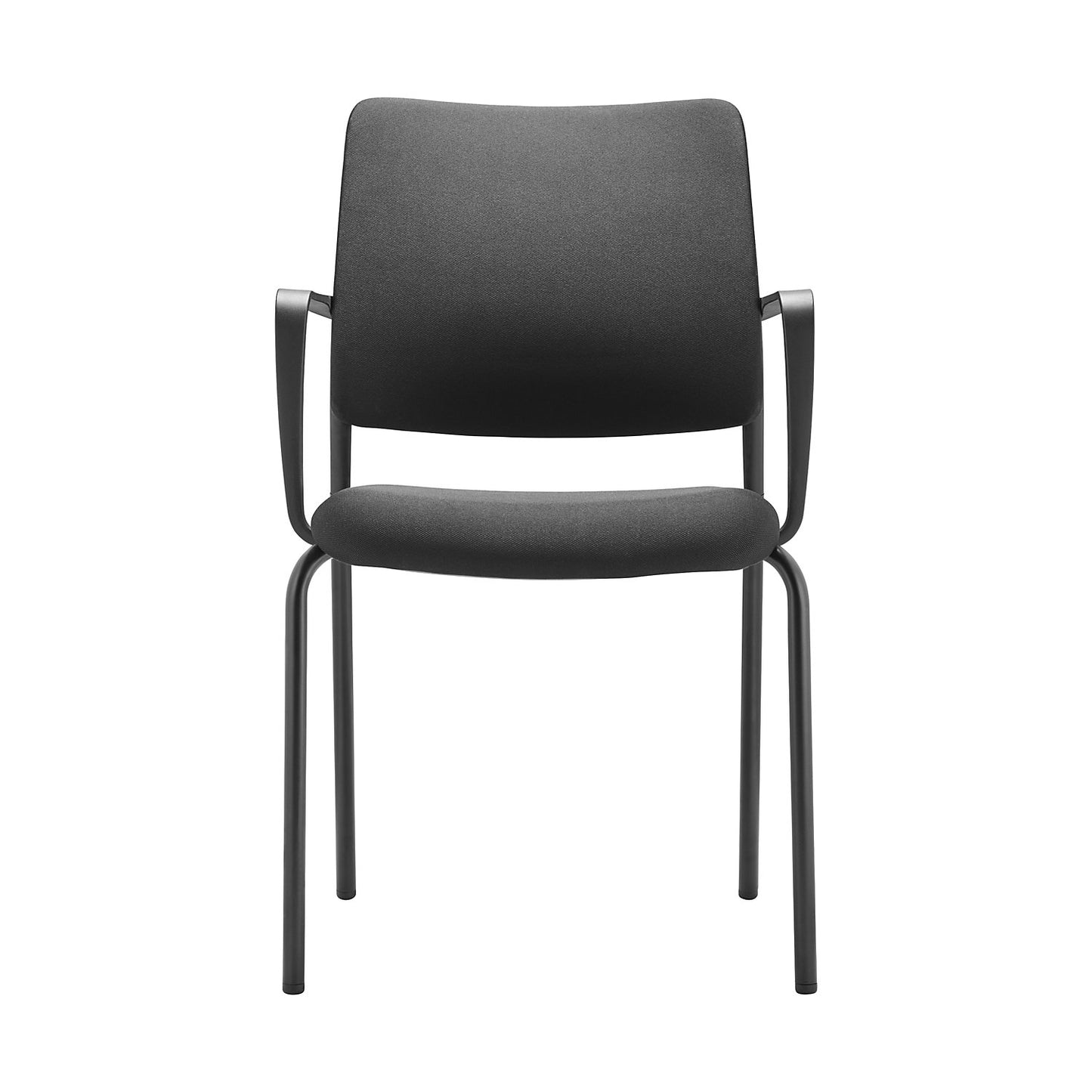 TO-SYNC meet meeting room chair, with upholstered back rest, pack of 4, black, with arm rests.