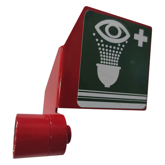 Activation plate, for eye and full body emergency showers, red.