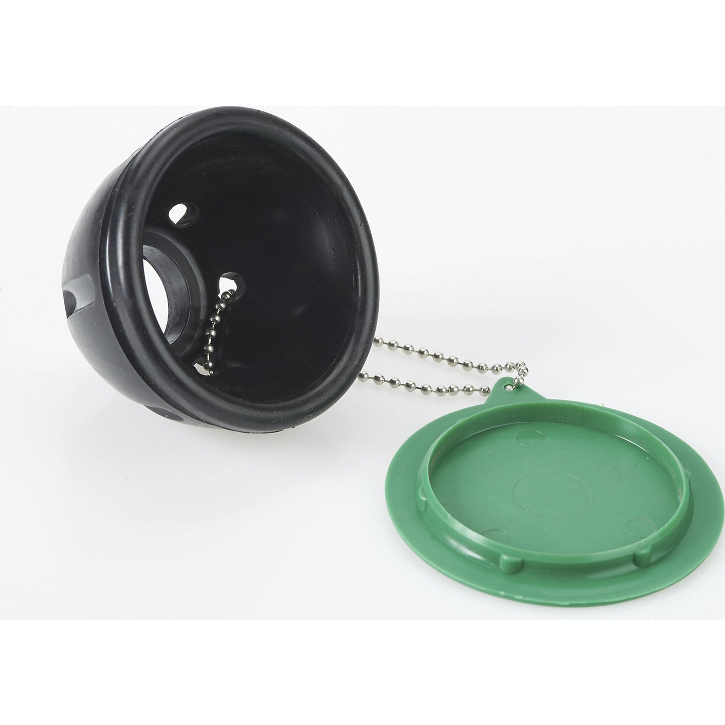 Shower head, small, for eye and full body emergency showers, green.