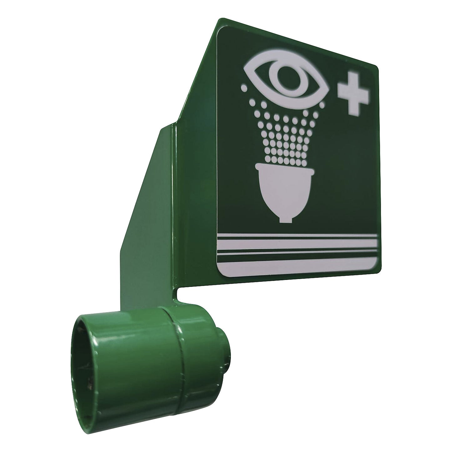 Activation plate, for eye and full body emergency showers, green.