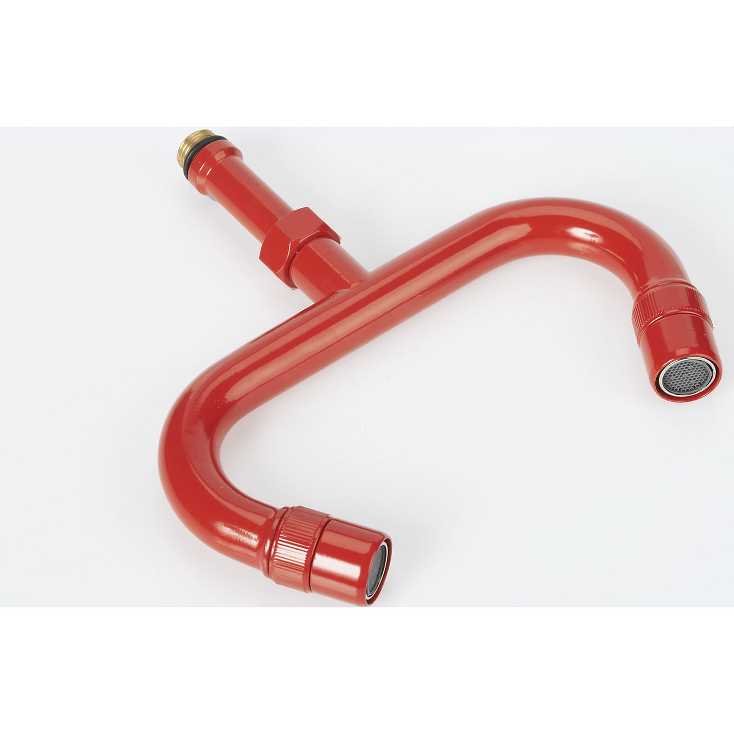 T-piece, for eye and full body emergency showers, red.