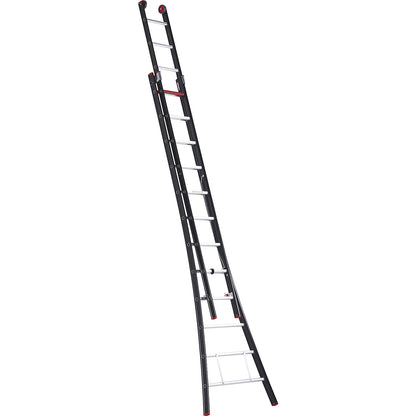 NEVADA multi purpose ladder, 2-part, black, 2 x 12 rungs.