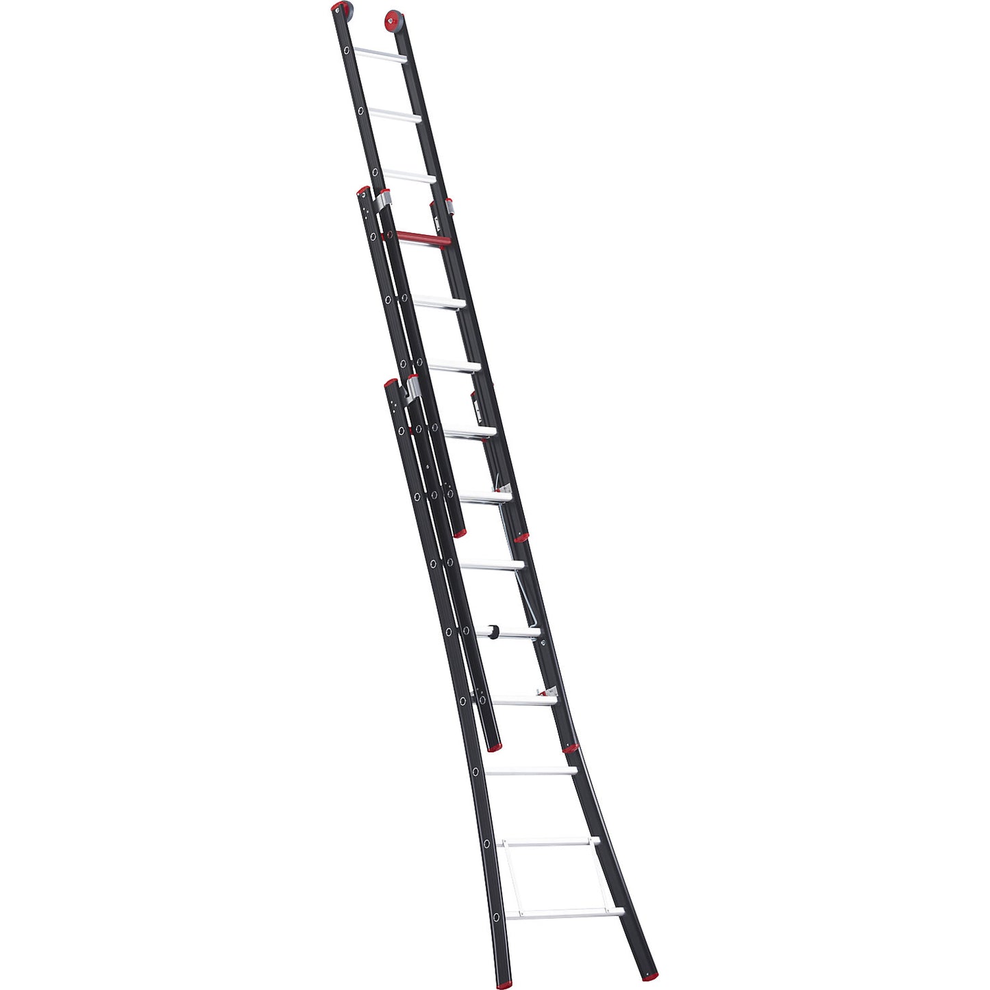 NEVADA multi purpose ladder, 3-part, black, 3 x 8 rungs.