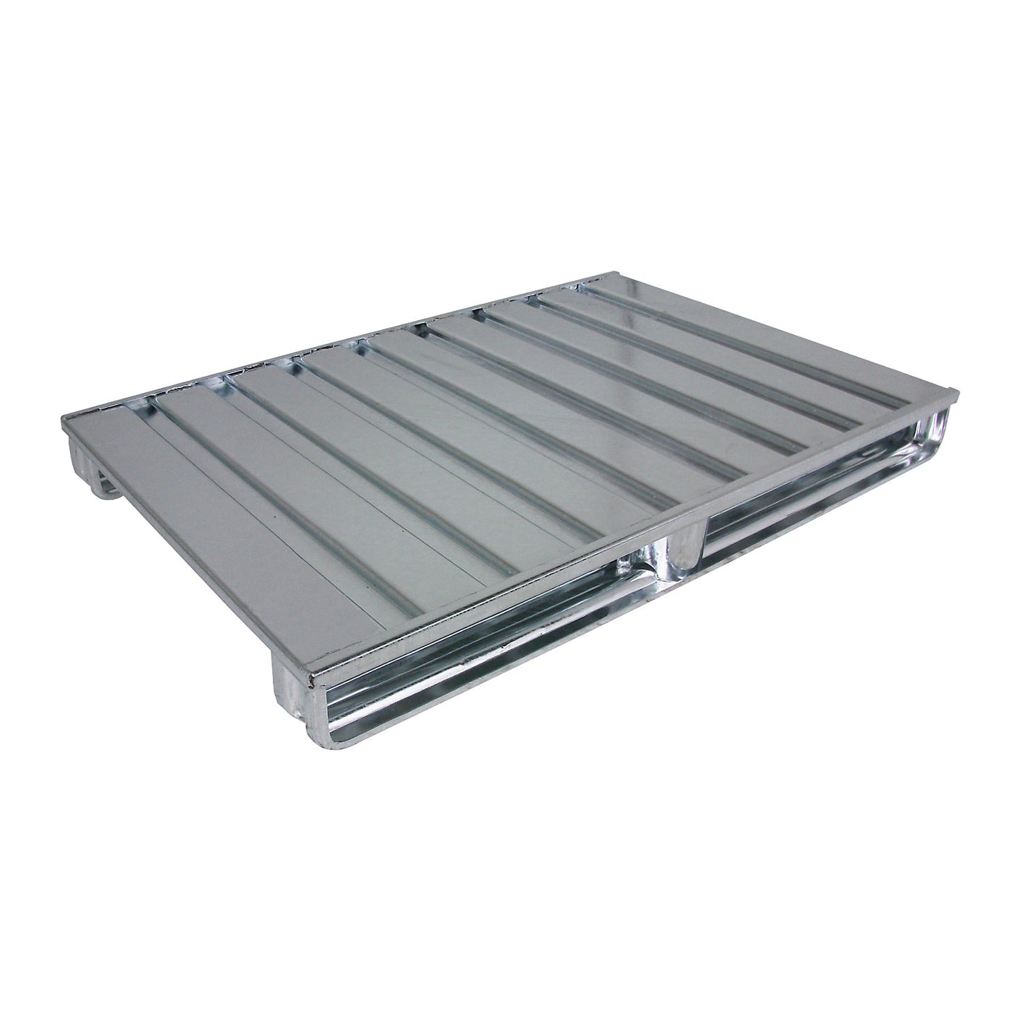 Flat steel pallet, LxW 1200 x 1000 mm, max. load 1500 kg, zinc plated.