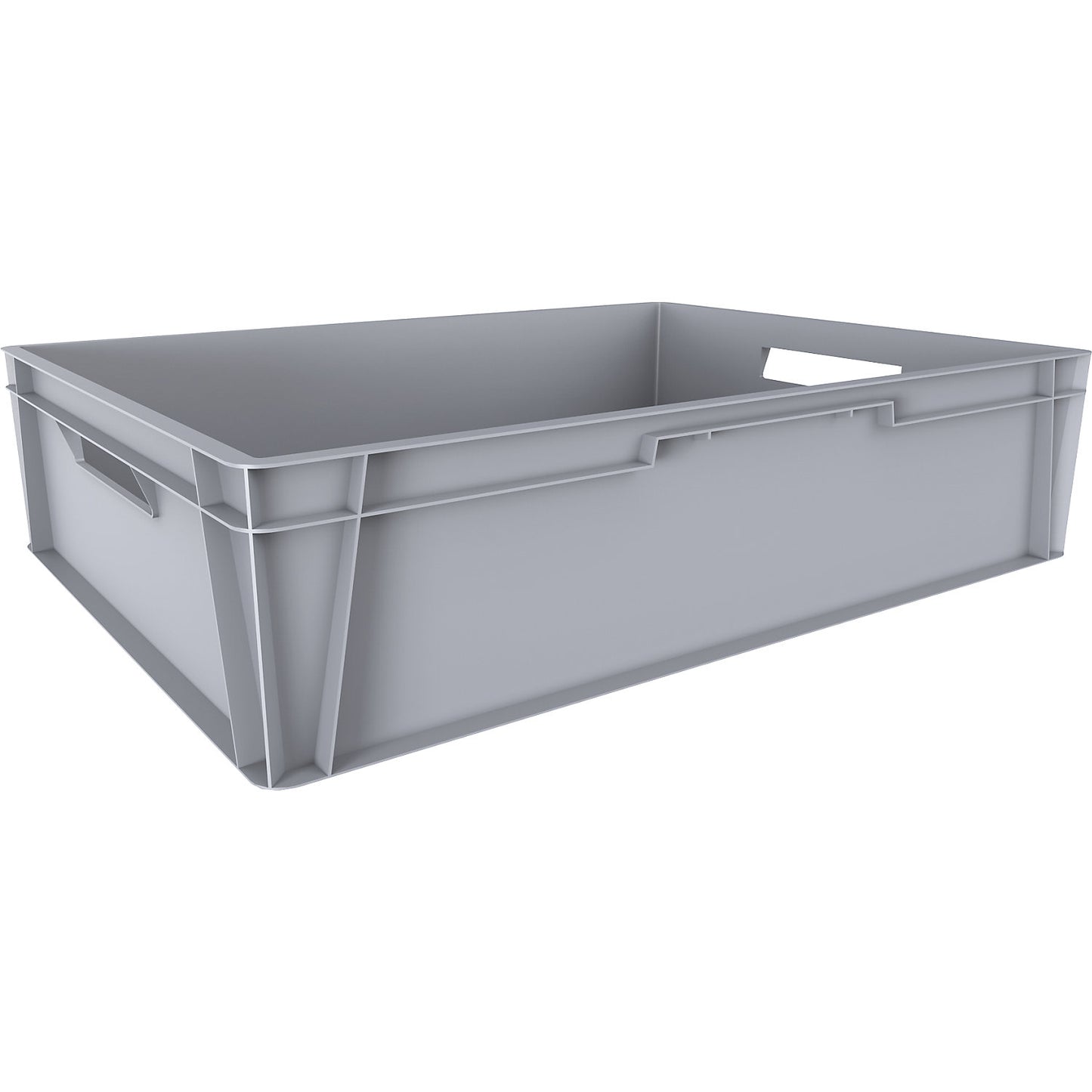 Euro stacking container, capacity 82 l, LxWxH 800 x 600 x 200 mm, PE, grey.