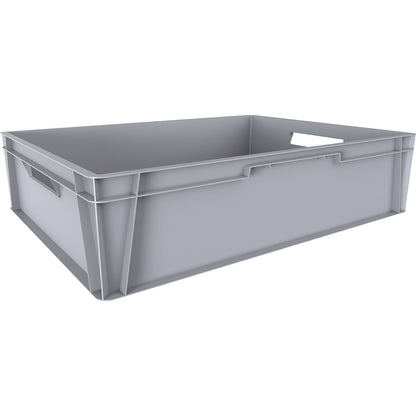 Euro stacking container, capacity 82 l, LxWxH 800 x 600 x 200 mm, PE, grey.