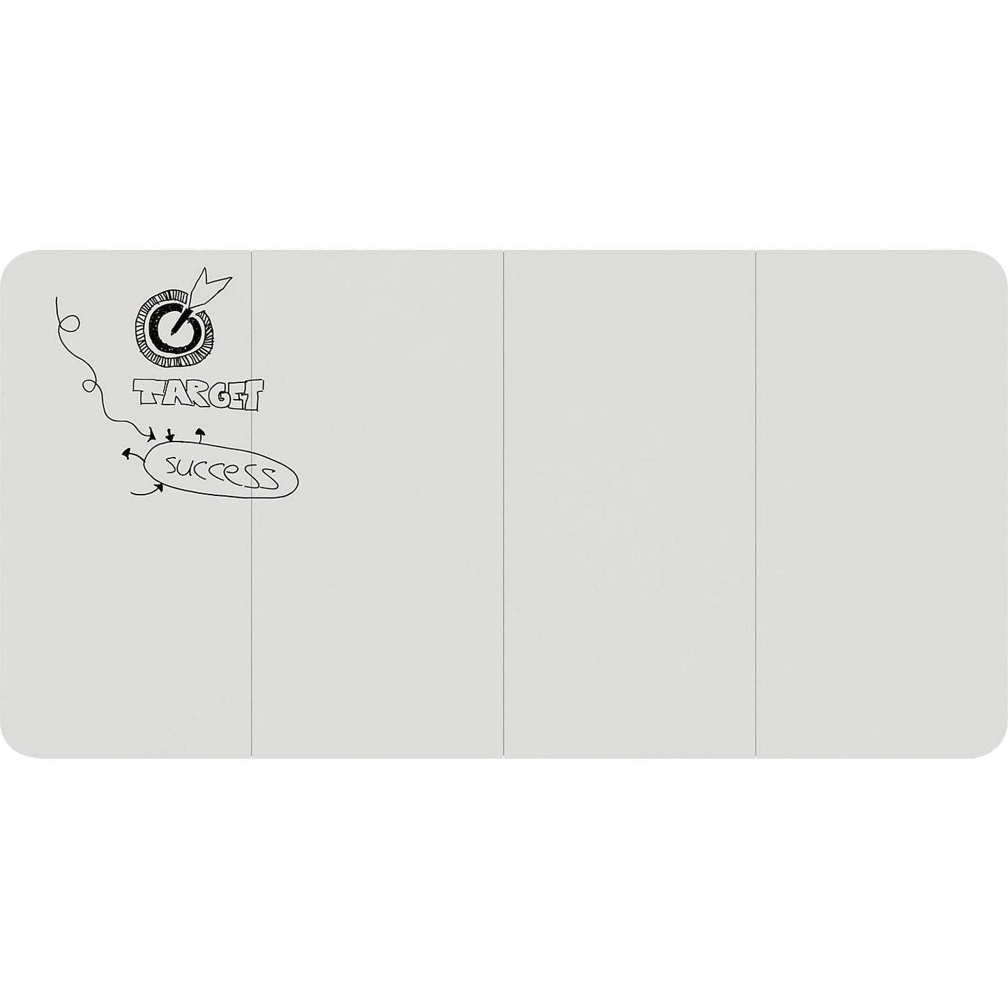 Design XXL whiteboard VisuWall Curve, sheet steel, enamel, WxH 3920 x 1980 mm, white.