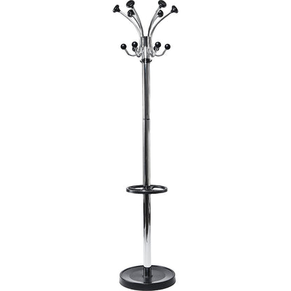 MAULnebula coat stand, with 20 hooks and umbrella holder, silver / black.