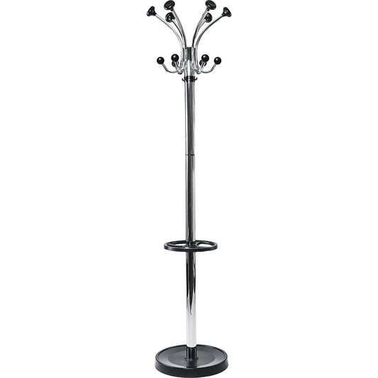 MAULnebula coat stand, with 20 hooks and umbrella holder, silver / black.