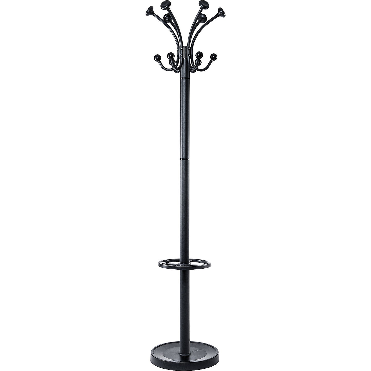 MAULnubis coat stand, with 20 hooks and umbrella holder, black.
