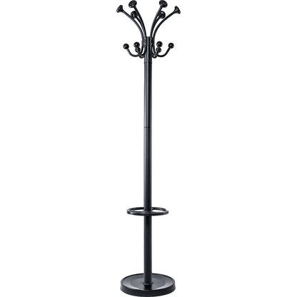 MAULnubis coat stand, with 20 hooks and umbrella holder, black.