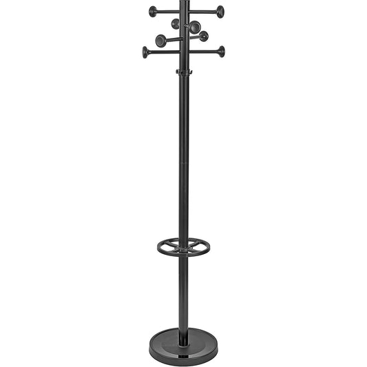 MAULgrando coat stand, with 16 hooks and umbrella holder, black.