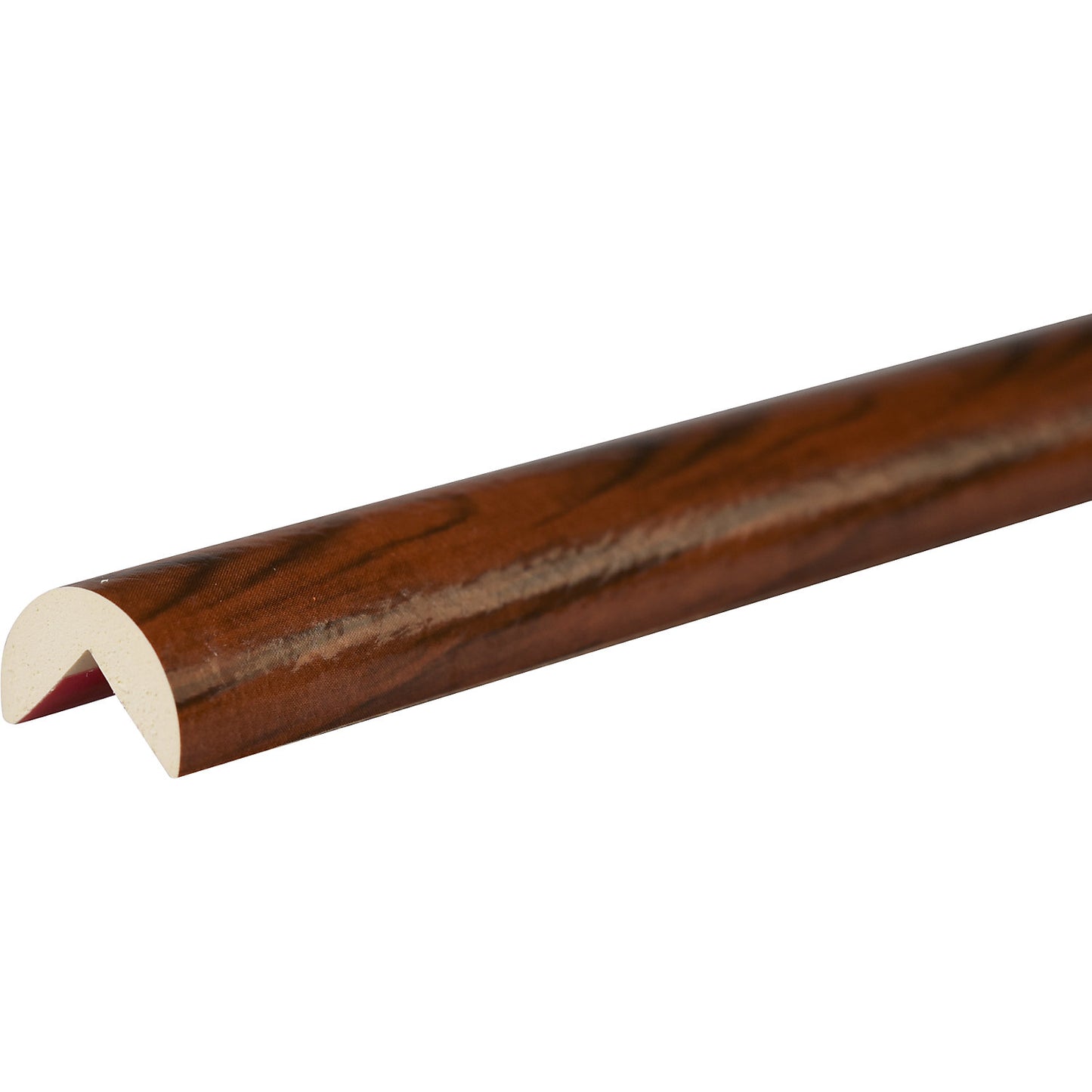 Knuffi® corner protection, colour, type A, 1 m piece, cherry wood finish.