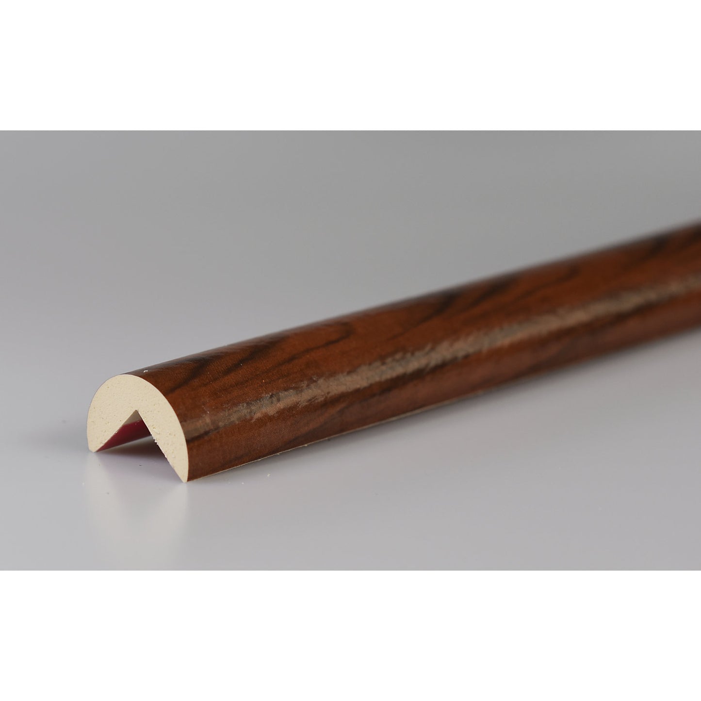 Knuffi® corner protection, colour, type A, 1 m piece, cherry wood finish.