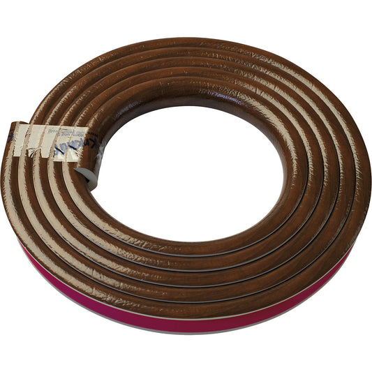Knuffi® corner protection, type A, 1 x 5 m roll, cherry wood finish.