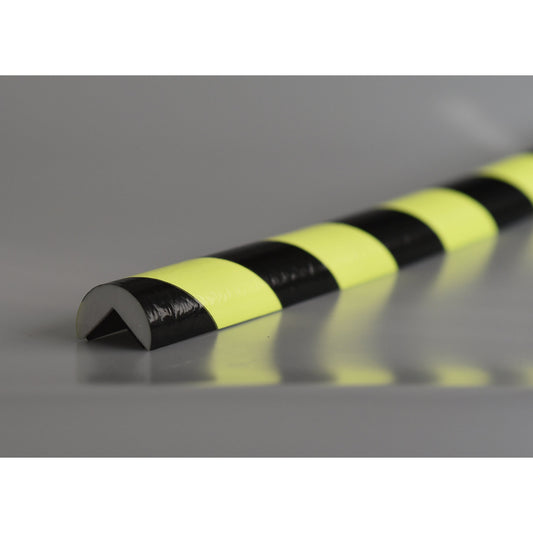Knuffi® corner protection, magnetic, type A, 1 m piece, black / fluorescent.