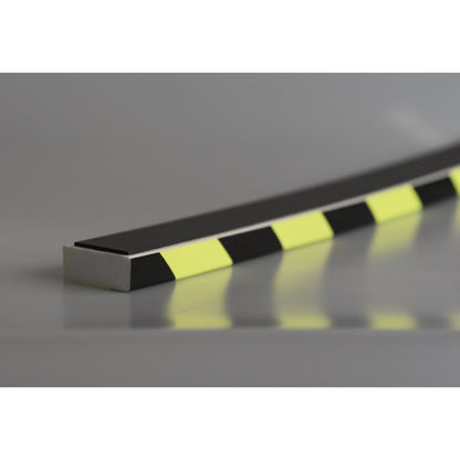Knuffi® surface protection, type D, 1 m piece, magnet, yellow / black, daylight fluorescent.