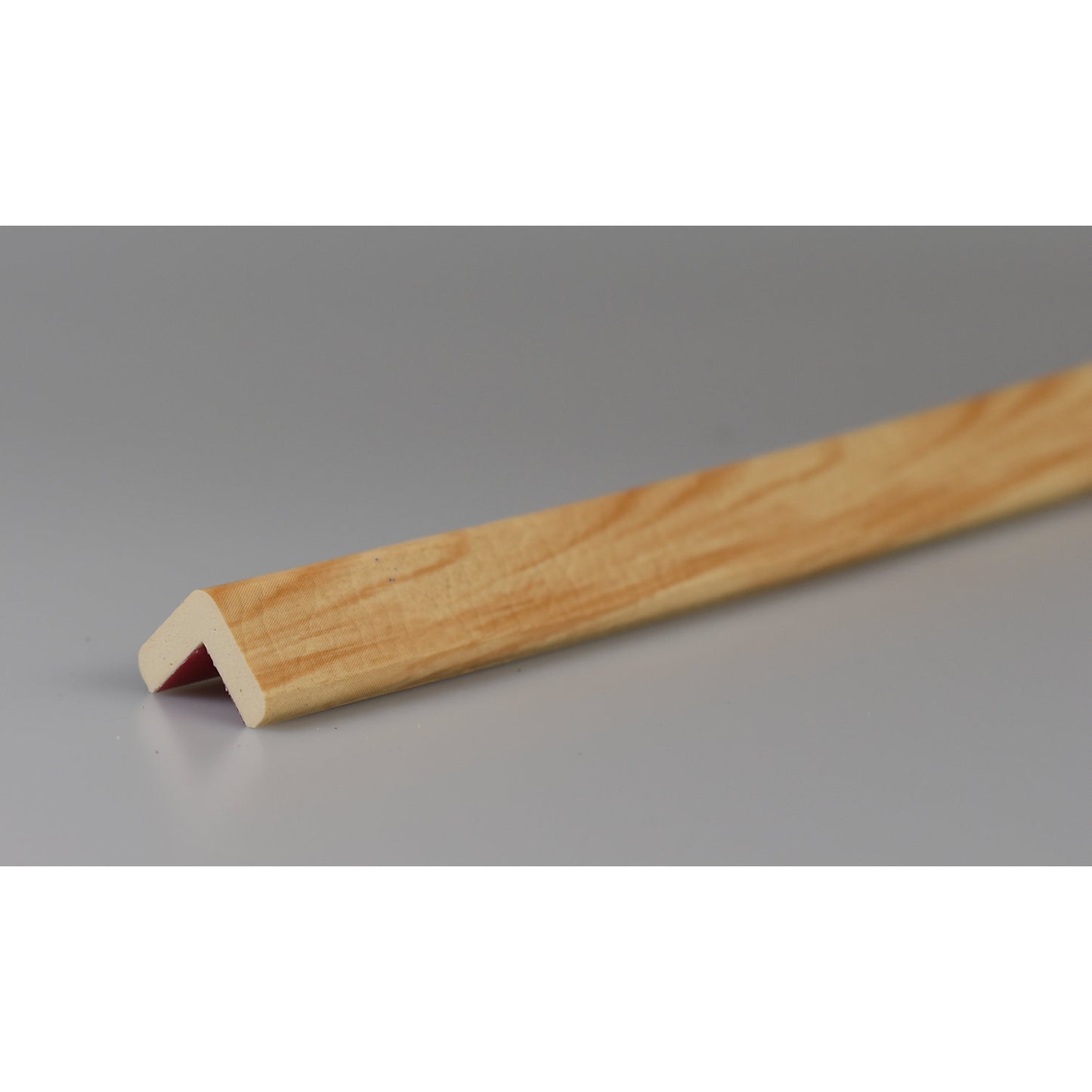 Knuffi® corner protection, type E, 1 m piece, natural wood finish.