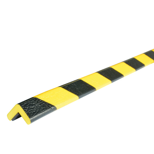 Knuffi® corner protection, type E, 1 m piece, black / yellow, magnetic.