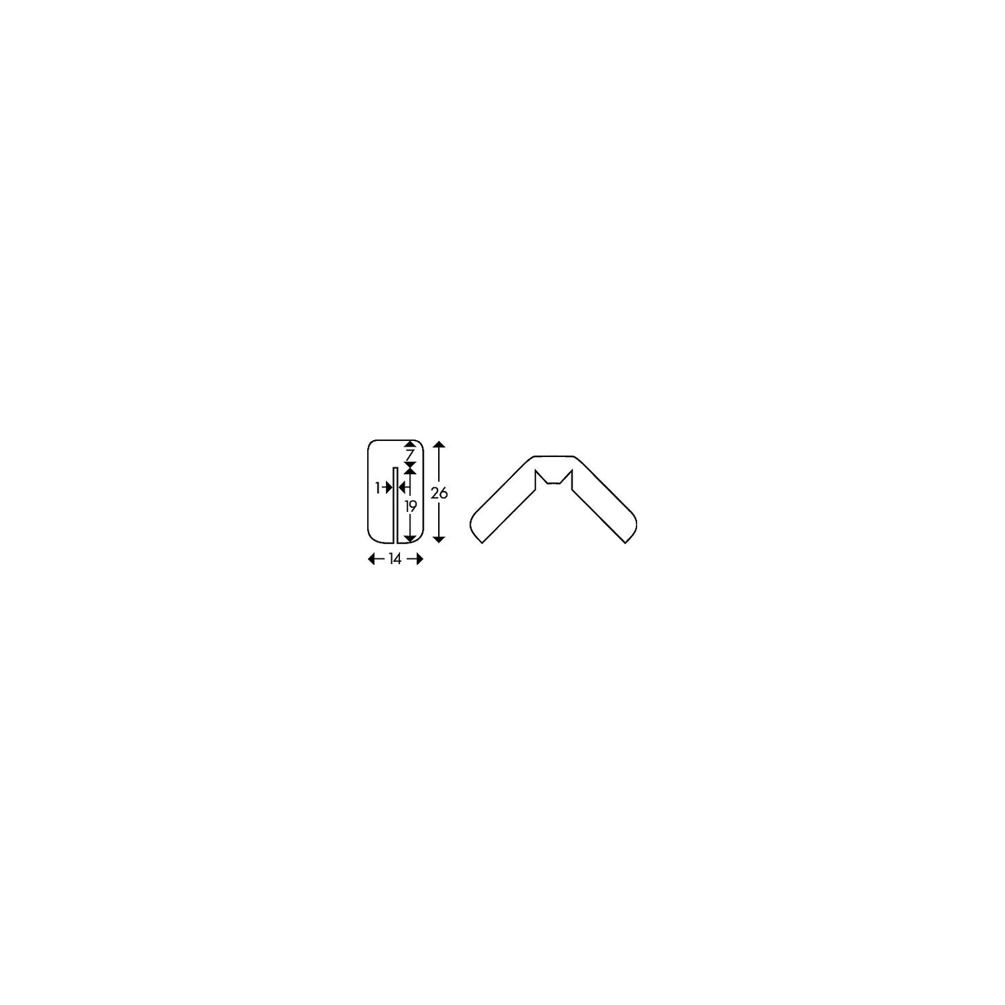 Knuffi® corner protection, type W, 1 m piece, white.