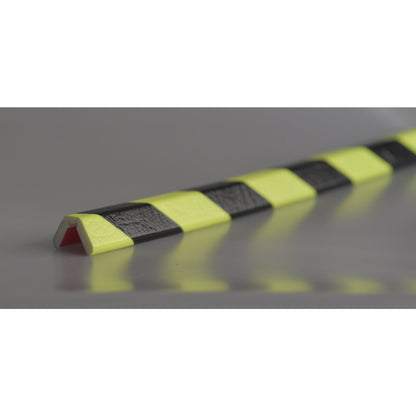Knuffi® corner protection, type W, 1 m piece, black / fluorescent.