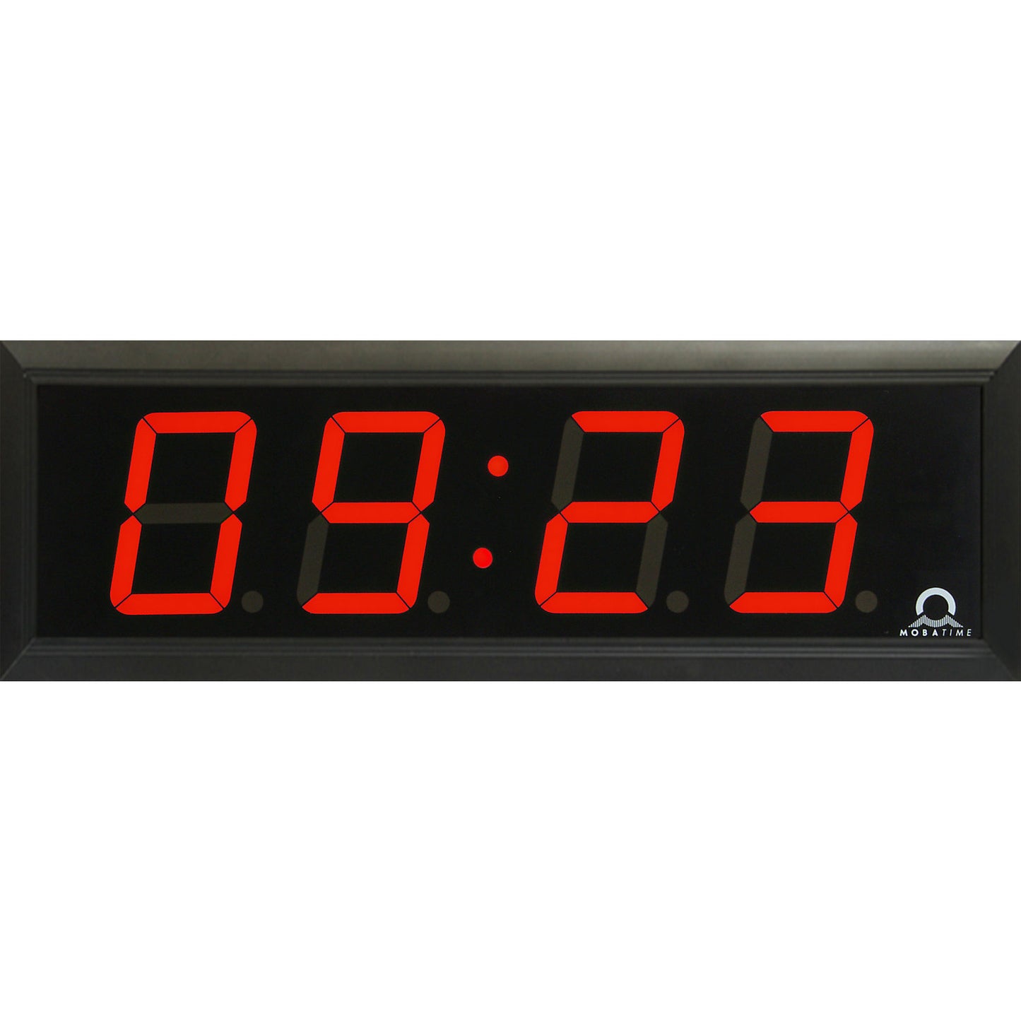LED digital clock, HxWxD 118 x 333 x 39 mm, black, red LED.
