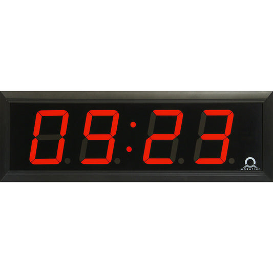 LED digital clock, HxWxD 118 x 333 x 39 mm, black, red LED.