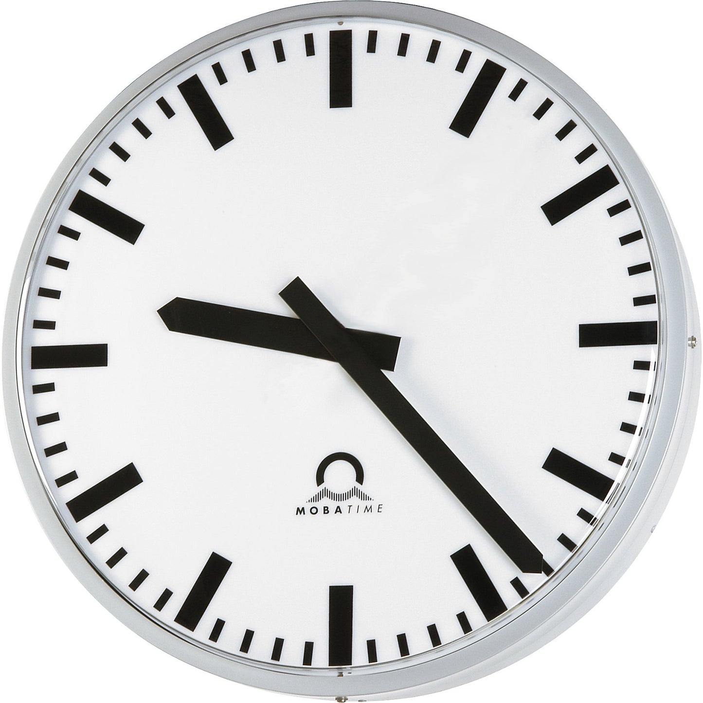 METROLINE outdoor clock, single sided, white aluminium.