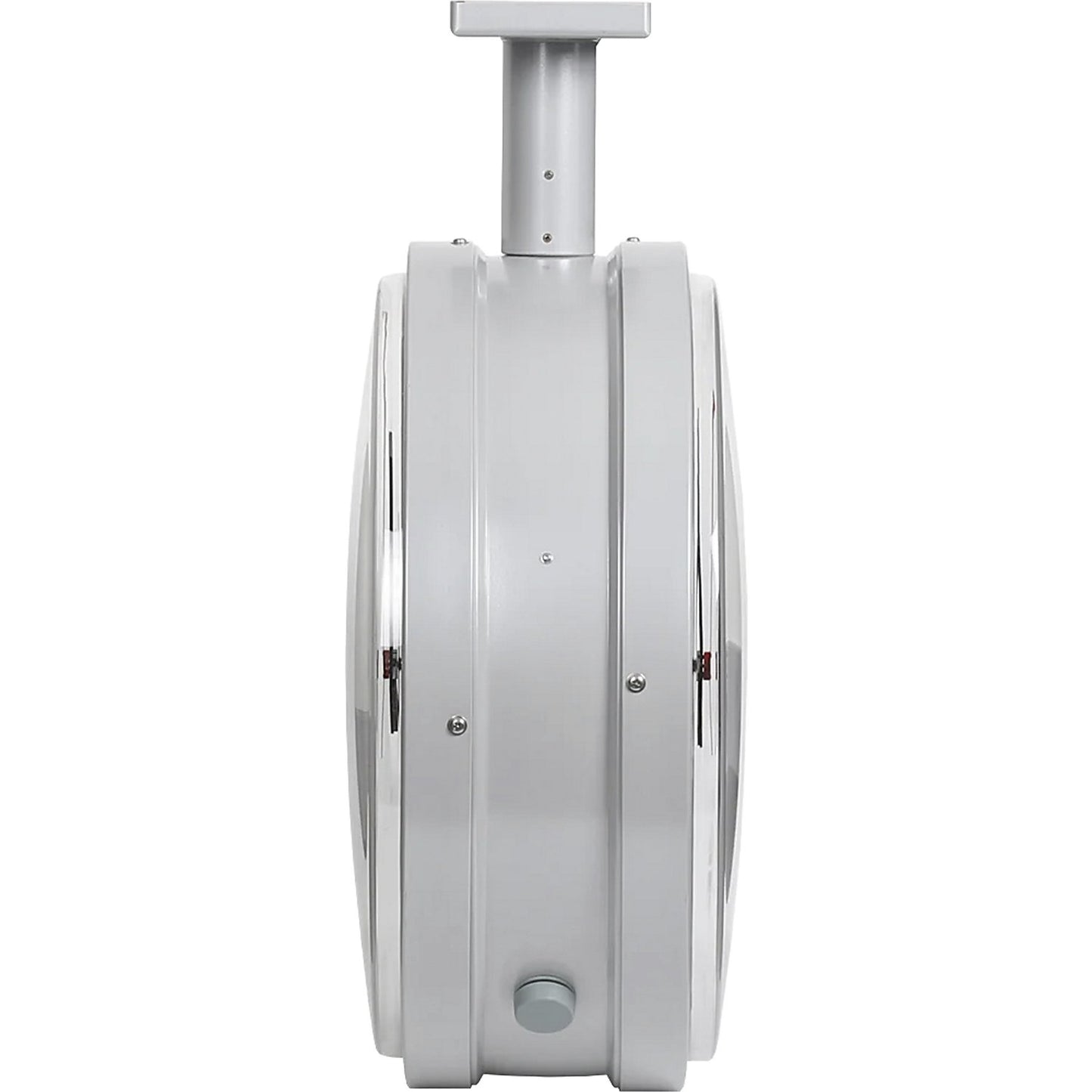 METROLINE outdoor clock, double sided, white aluminium.