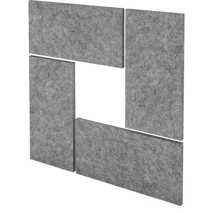 Acoustic wall panel set, wall thickness 25 mm, grey mottled, pack of 4, HxW 650 x 325 mm.
