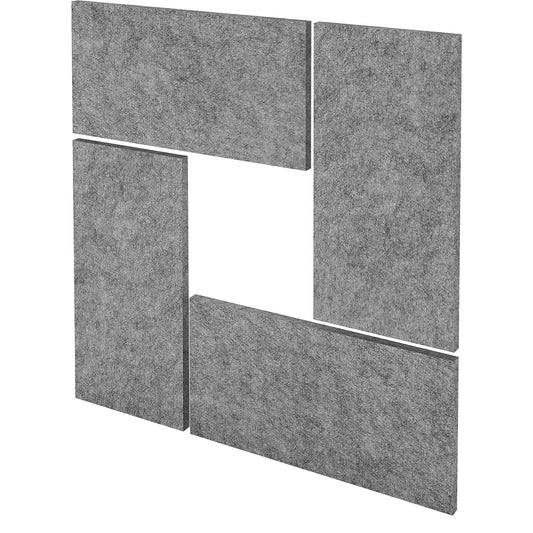 Acoustic wall panel set, wall thickness 25 mm, grey mottled, pack of 4, HxW 650 x 325 mm.