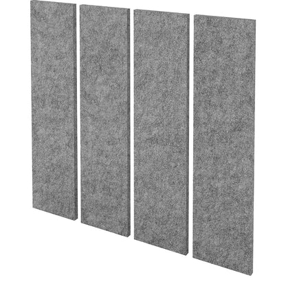 Acoustic wall panel set, wall thickness 25 mm, grey mottled, pack of 4, HxW 1000 x 250 mm.
