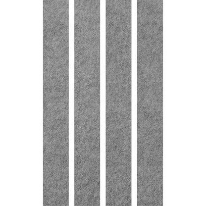 Acoustic wall panel set, wall thickness 25 mm, grey mottled, pack of 4, HxW 2000 x 250 mm.