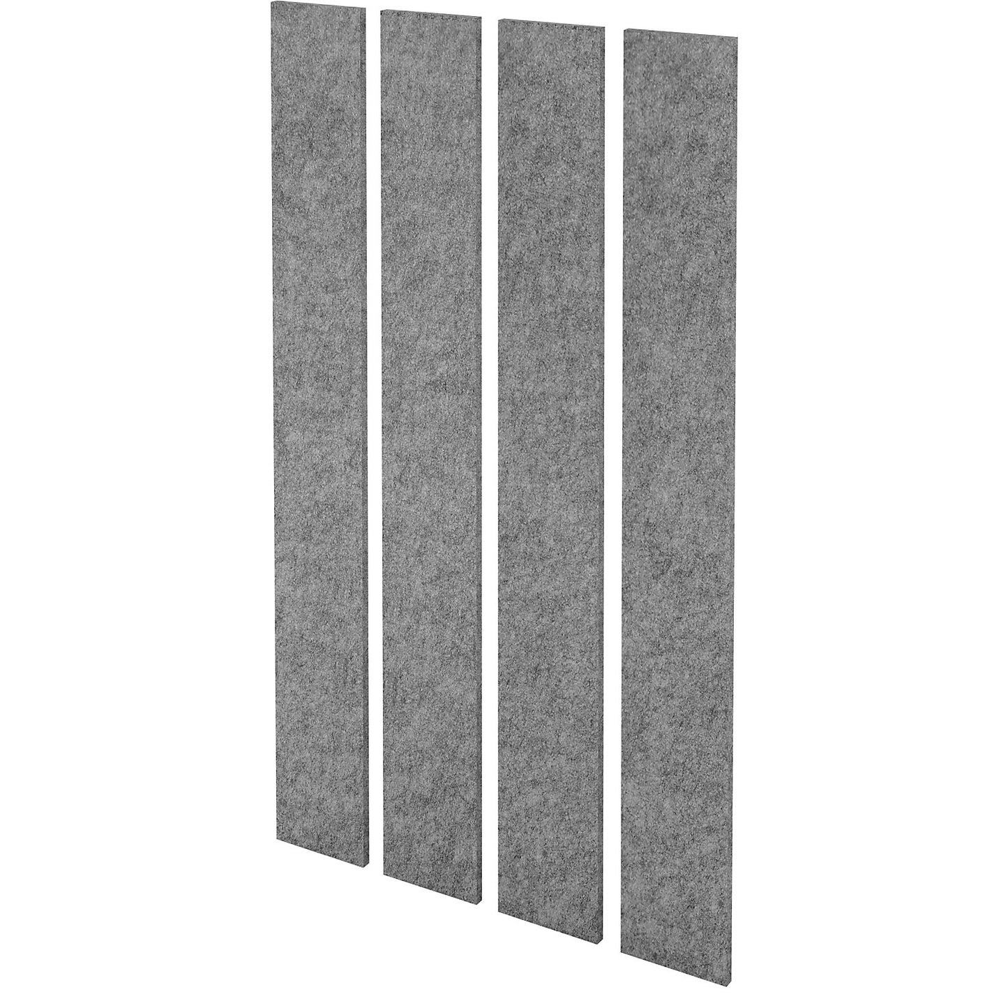Acoustic wall panel set, wall thickness 25 mm, grey mottled, pack of 4, HxW 2000 x 250 mm.