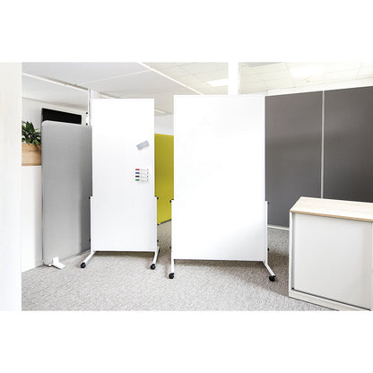 MAUL® solid easy2move mobile whiteboard, HxW 1965 x 640 mm, white, board HxW 1800 x 750 mm.